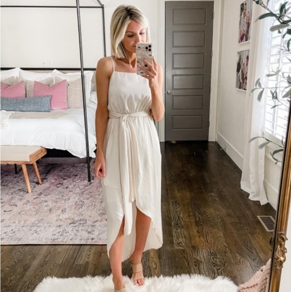 EXPRESS Hi-Lo satin silky dress - Picture 3 of 10